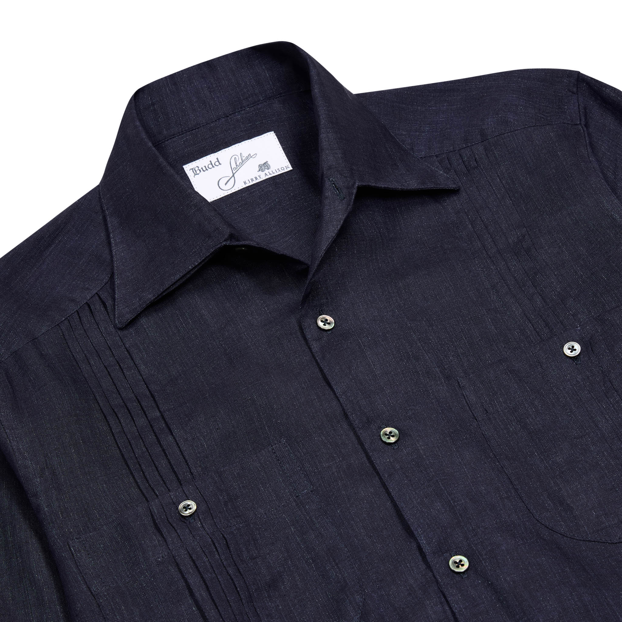 Signature Guayabera Shirt in Navy – Budd Shirtmakers Ltd