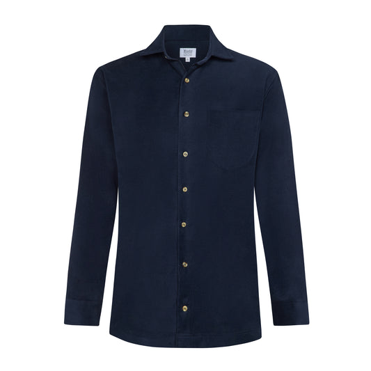 Casual Fit Moleskin Overshirt in Navy
