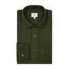Casual Fit Moleskin Overshirt in Olive Green