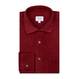 Casual Fit Moleskin Overshirt in Wine