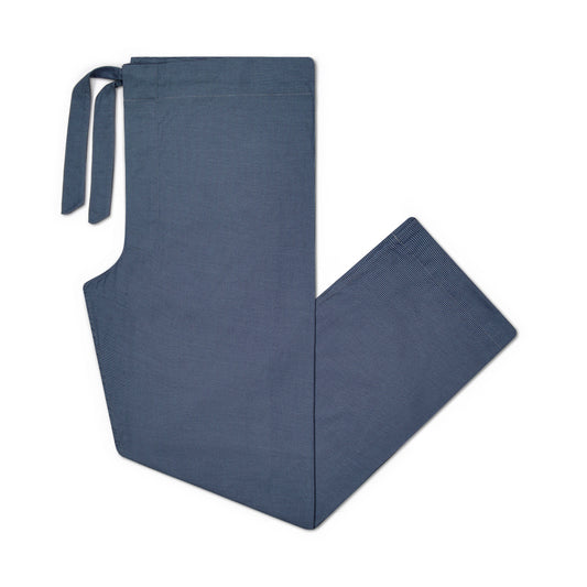 Swiss Brushed Cotton Puppytooth Pyjamas in Blue and Navy