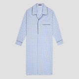 Large Gingham Check Poplin Nightshirt in Sky Blue