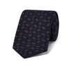 Scattered Paisley Motif Wool and Silk Tie in Navy