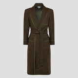 Heritage Tweed Silk Lined Dressing Gown in Chestnut Brown