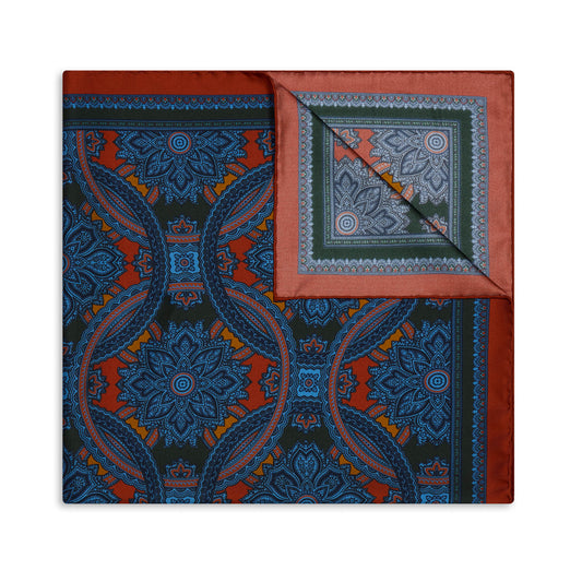 Imperial Paisley 27inch Silk Square in Red