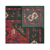 Mughal Hunt Silk and Wool Pocket Square in Green