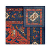 Mughal Hunt Silk and Wool Pocket Square in Navy