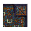 Paisley Mosaic Silk Pocket Square in Navy