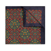 Floral Medallion Silk Pocket Square in Navy