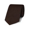 Plain Silk Hopsack Tie in Chocolate Brown