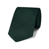Plain Silk Hopsack Tie in Green