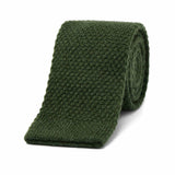 Pure Cashmere Knitted Tie in Loden Green