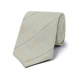 Prince of Wales Check Georgette Silk Tie in Sage Green