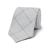 Prince of Wales Check Georgette Silk Tie in Sky Blue
