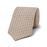 Miniature Teardrop Motif Twill Silk Tie in Taupe