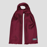 Fringed Silk Spot Scarf in Wine