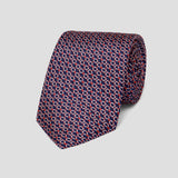Imperial Chain Foulard Tie in Navy and Red