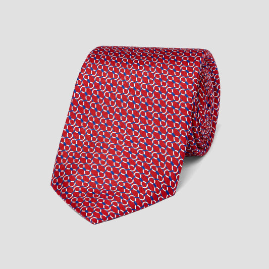 Imperial Chain Foulard Tie in Red