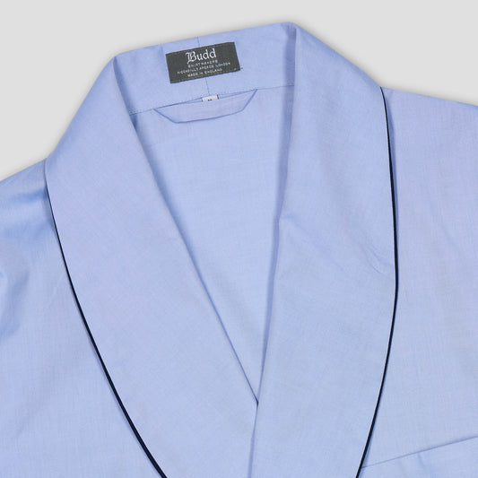Sky Blue Oxford Gown with Navy Piping