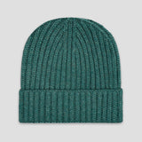 Scottish Cashmere Ribbed Beanie Hat in Burlington Blue