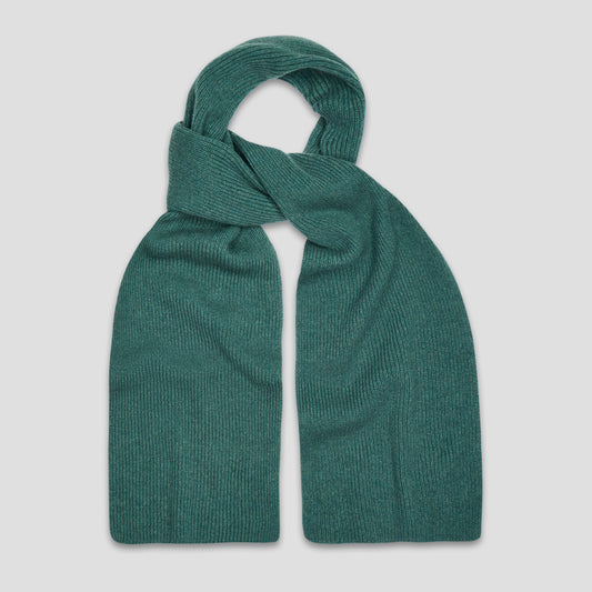 Scottish Cashmere Ribbed Scarf in Burlington Blue