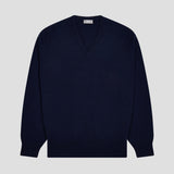Scottish Cashmere V Neck Sweater in Blackberry