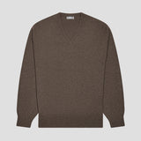 Scottish Cashmere V Neck Sweater in Mocha