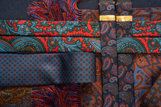 Paisley Madder Silk Braces in Red
