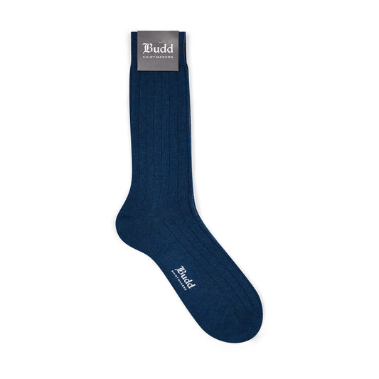 Plain Cashmere Short Socks in Blue