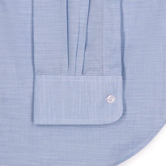 Classic Fit Swiss Twill Button Cuff Shirt in Blue