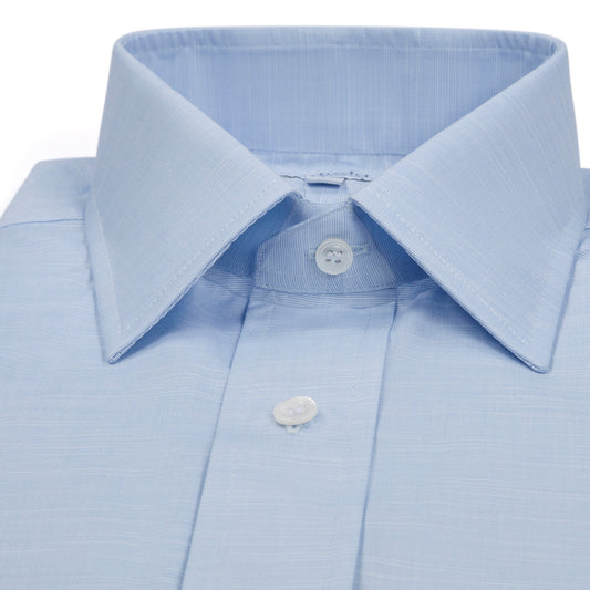 Classic Fit Swiss Twill Button Cuff Shirt in Sky Blue