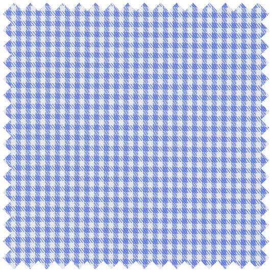 Blue and White Simple Cotton Twill Check
