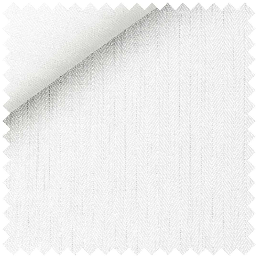 White herringbone cotton twill