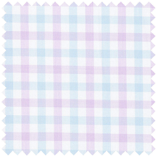 Multi Coloured Gingham Check in Sky Blue and Lilac