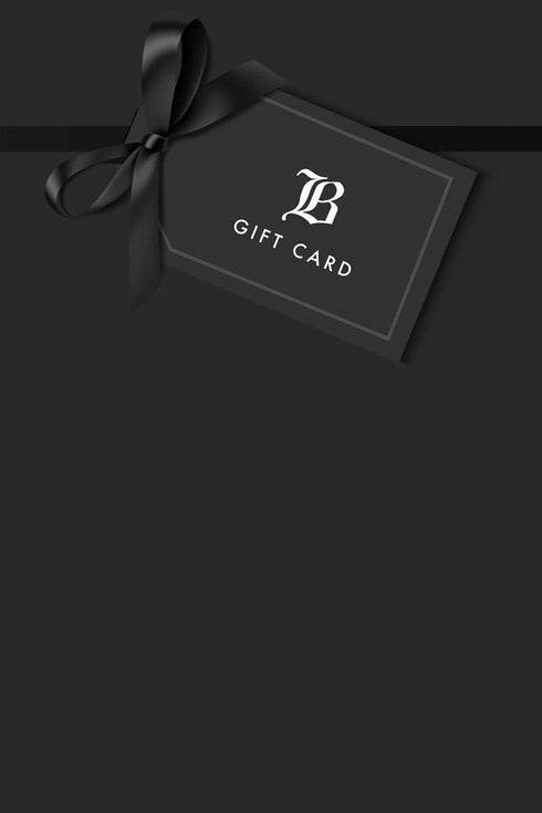Gift card with a black ribbon on a dark background