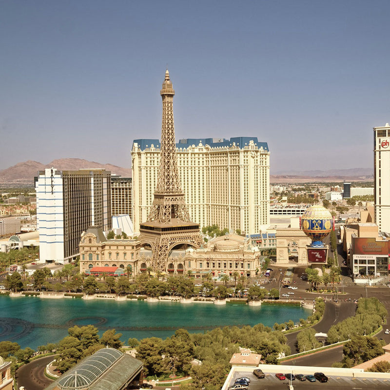 Las Vegas Strip with famous hotel and casino buildings