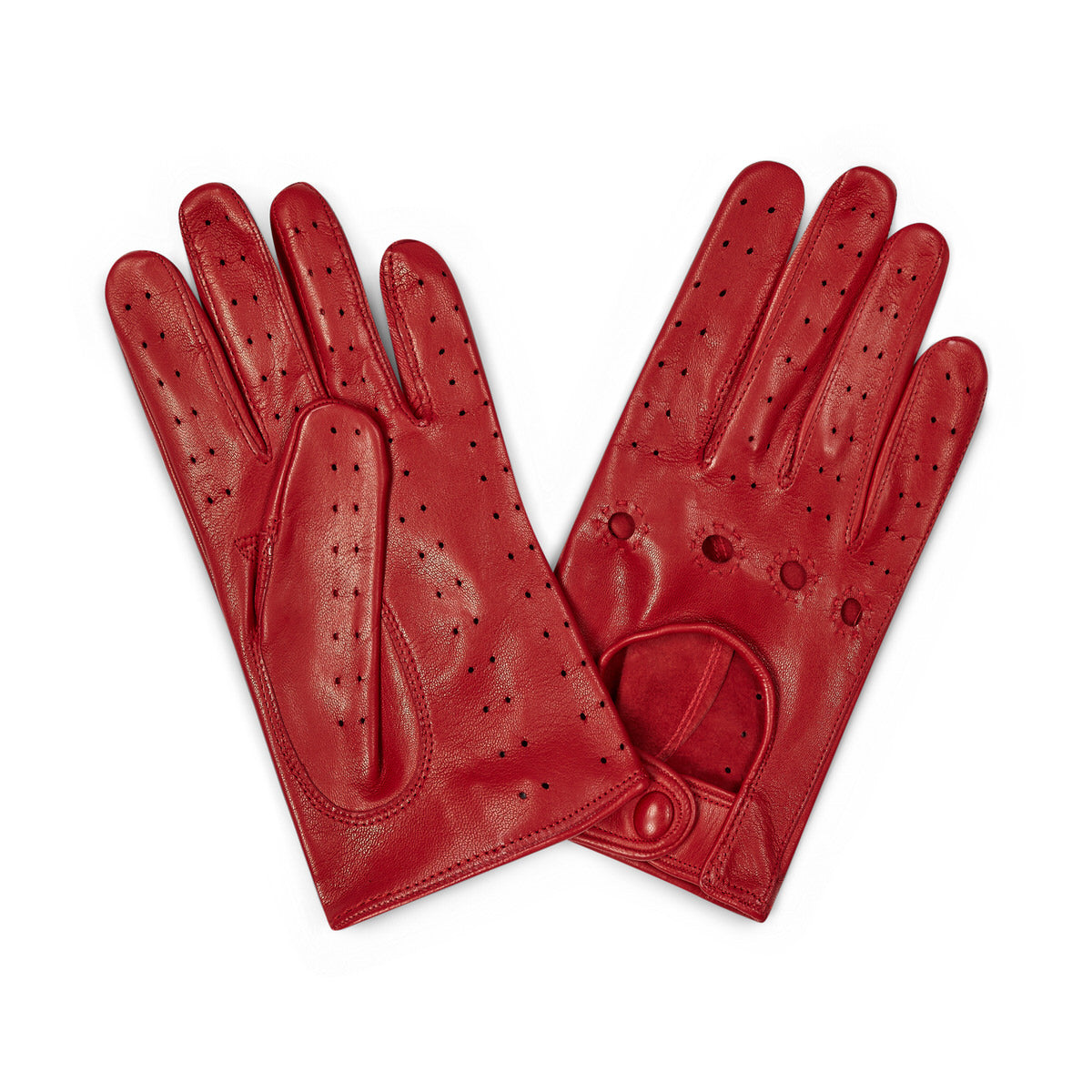 Nappa Leather Driving Gloves in Red