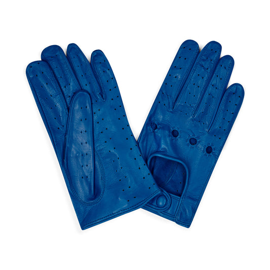 Nappa Leather Driving Gloves in Royal Blue
