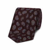 Paisley wool tie in navy