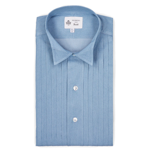 Special Order WMB Brown x Budd Hand-Pleat Shirt with Wing Collar Budd Shirtmakers Ltd Special Order WMB Brown x Budd Hand-Pleat Shirt with Wing Collar Budd Shirtmakers Ltd