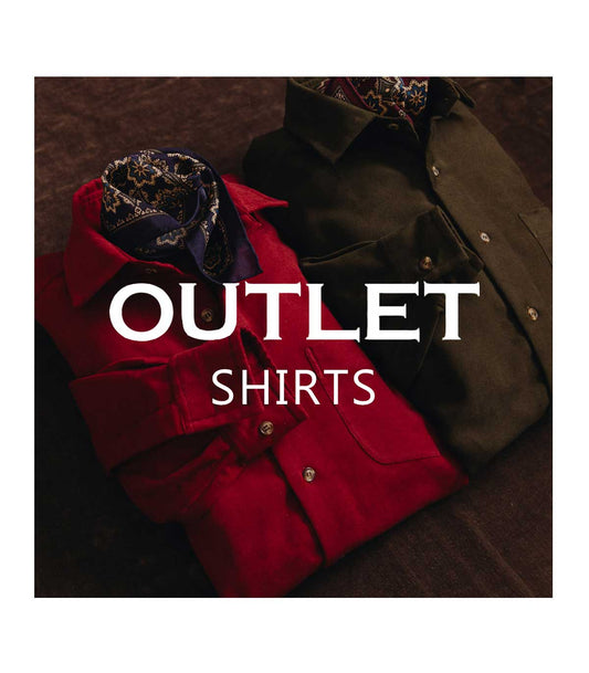 Red and brown moleskin shirts laid out