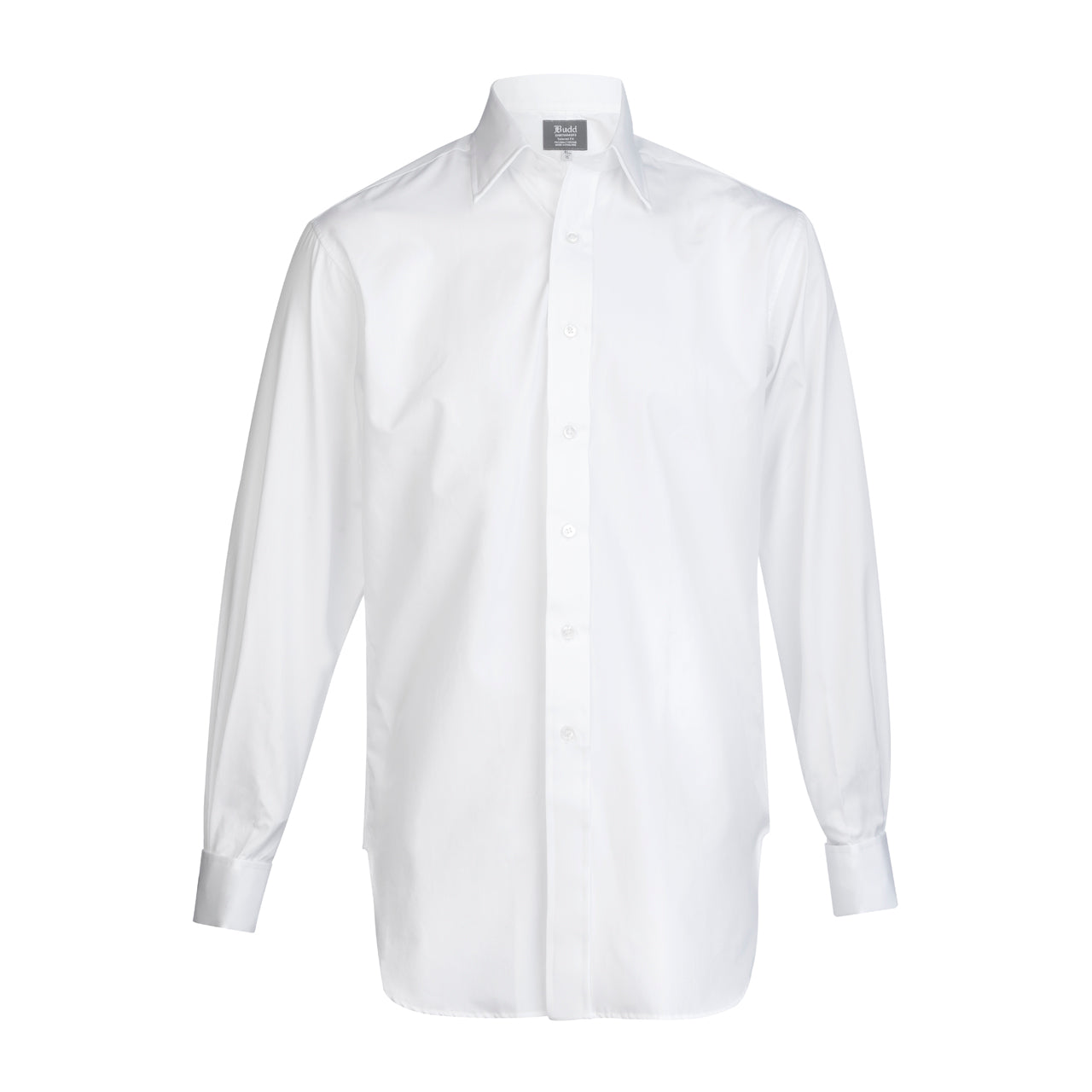 Luxury White Tailored Fit Poplin Shirt Budd Shirts Budd London