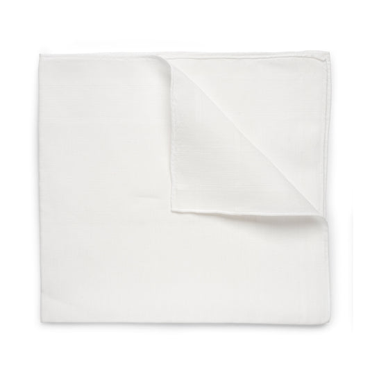 Plain Linen Hankerchief in White