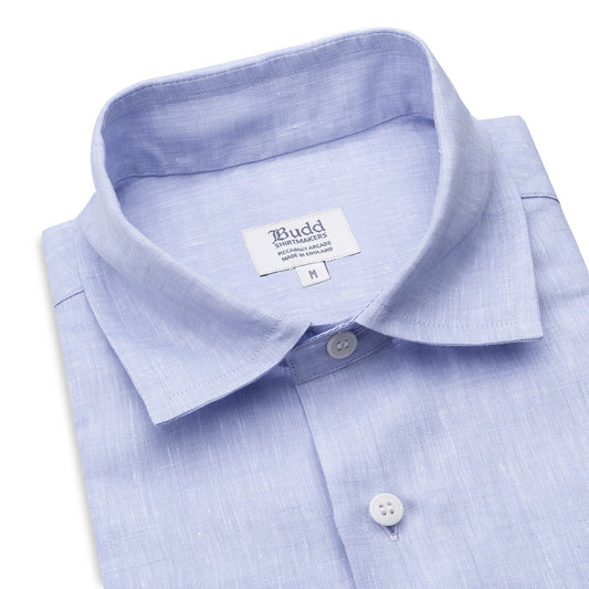 Casual Linen Shirt with Slubs in Lilac