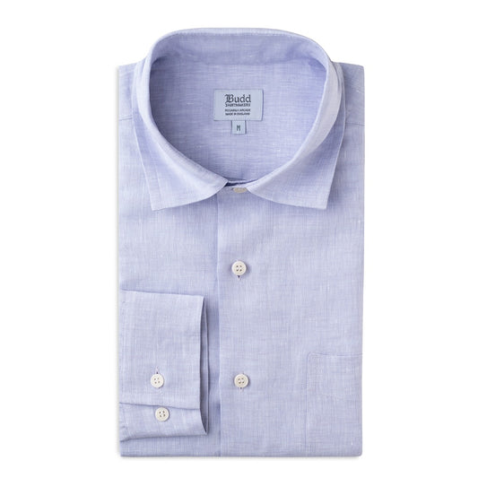 Casual Linen Shirt with Slubs in Lilac 