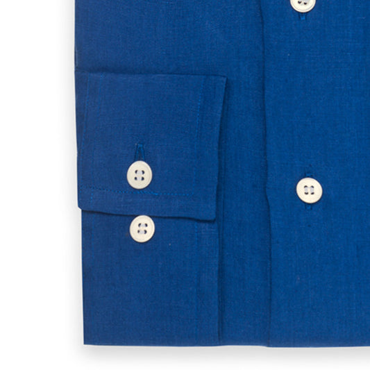 Casual Linen Shirt in Budd Blue Cuff
