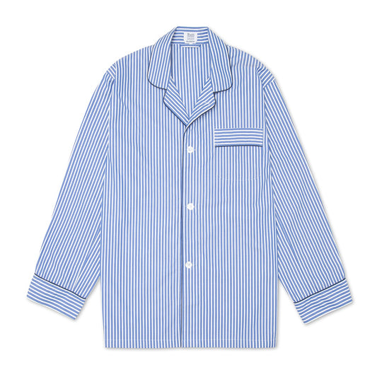 Exclusive Budd Stripe Pyjama Top in Edwardian Blue