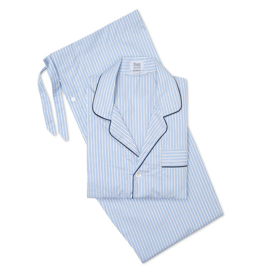 Exclusive Budd Stripe Pyjamas in Sky Blue