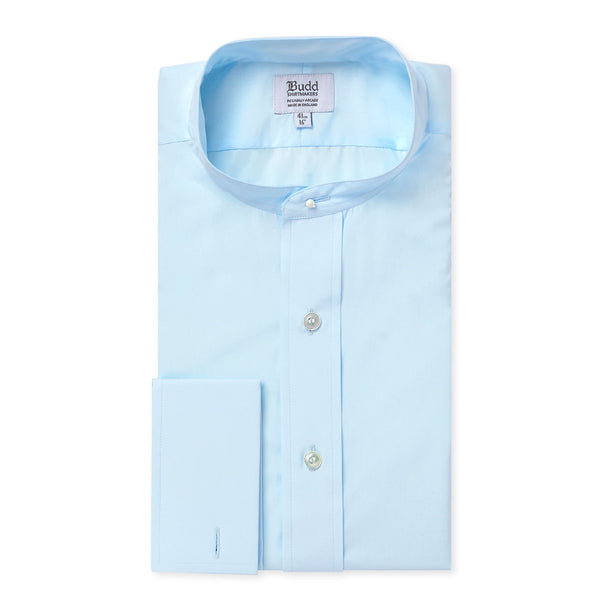 Neckband Poplin Shirt in Sky