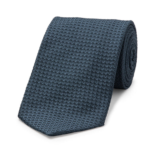 Plain Silk Grenadine Tie in Airforce Blue